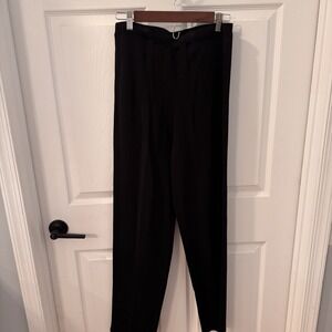 Kenar Women's Black Work Pants Trouser Office Slacks wide leg Sz M Liquid Slinky